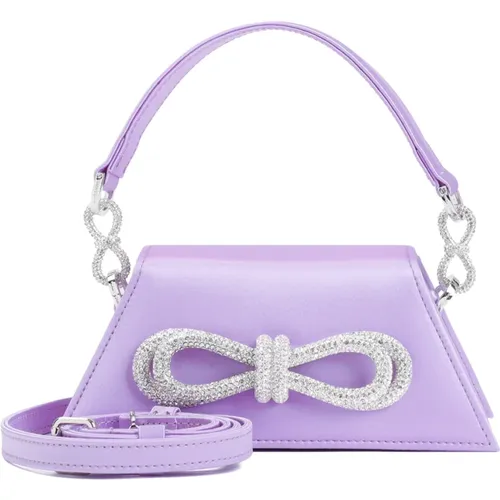 Lavender Double Bow Handbag , female, Sizes: ONE SIZE - Mach & Mach - Modalova