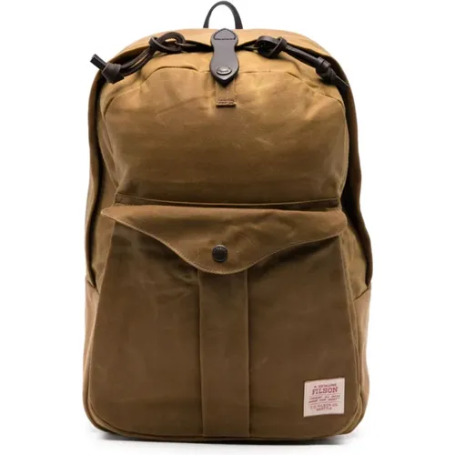 Lederbrauner Rucksack mit Logopatch - Filson - Modalova