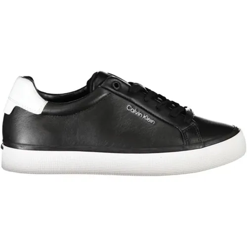 Leather Sneaker with Contrast Details and Logo Print , female, Sizes: 5 UK, 6 UK, 8 UK, 3 UK, 4 UK, 7 UK - Calvin Klein - Modalova