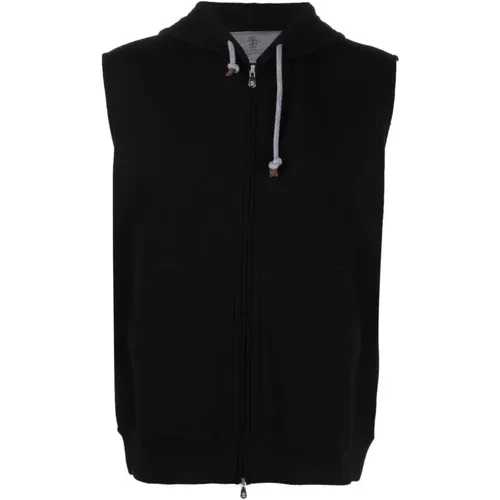 Hooded Sleeveless Sweater , male, Sizes: M, XL, S, L - BRUNELLO CUCINELLI - Modalova