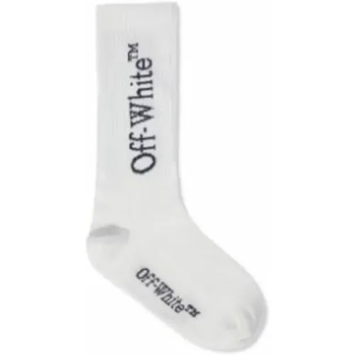 Buchige Lange Socken Weiß Marineblau Off - Off White - Modalova