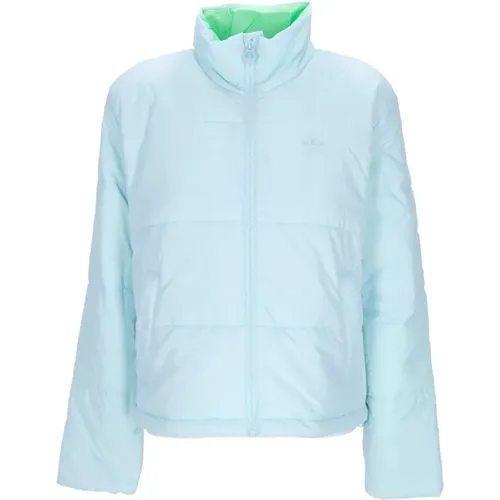 Blaue Puffer Daunenjacke mit Logo - Adidas - Modalova