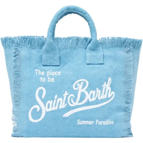 Blaue Colette Handtasche mit Fransen - MC2 Saint Barth - Modalova