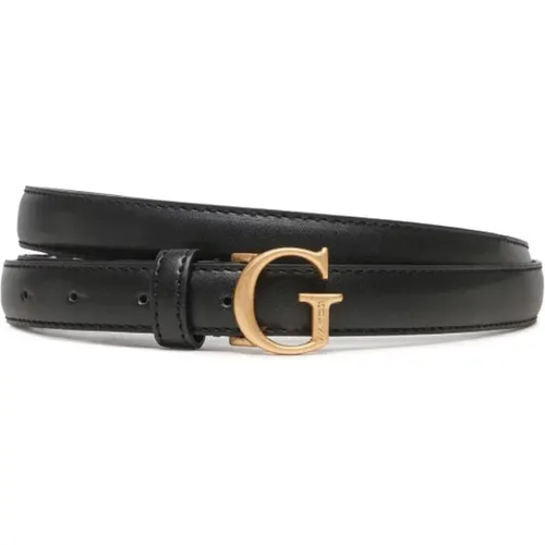 Schwarzer PU-Ledergürtel mit Metalllogo , unisex, Größe: L - Guess - Modalova