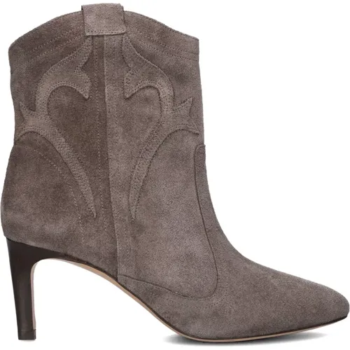 Taupe Wildleder Western Stiefeletten - Lina Locchi - Modalova