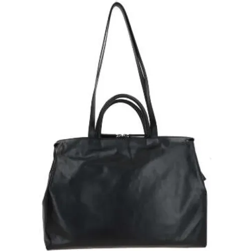 Schwarze Lederhandtasche mit Reißverschluss - Marsell - Modalova