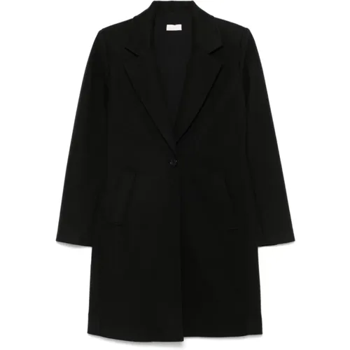 Felted Coat with Notched Lapels , female, Sizes: M, S, L - Liu Jo - Modalova