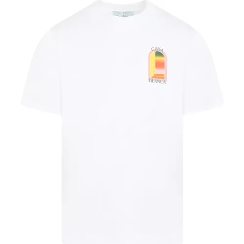 Weißes T-Shirt mit Gradientem Logo , Herren, Größe: XL - Casablanca - Modalova