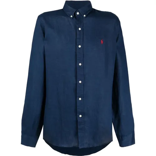 Navy Shirt for Men , male, Sizes: S - Ralph Lauren - Modalova