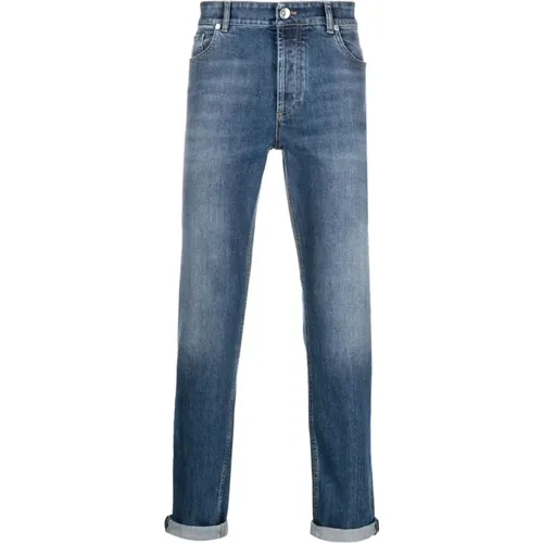 Blaue Jeans , Herren, Größe: S - BRUNELLO CUCINELLI - Modalova