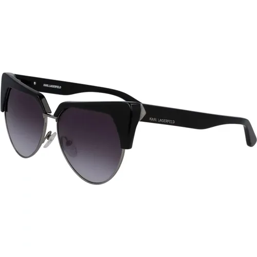 Stilvolle Schwarze Sonnenbrille,Mode Sonnenbrille Braun Verlauf - Karl Lagerfeld - Modalova