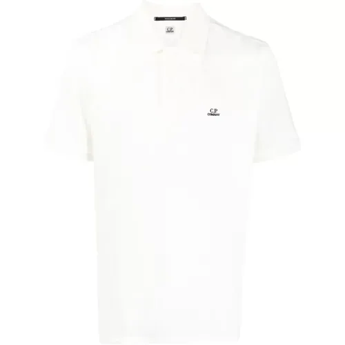 Klisches Weißes Poloshirt , Herren, Größe: L - C.P. Company - Modalova