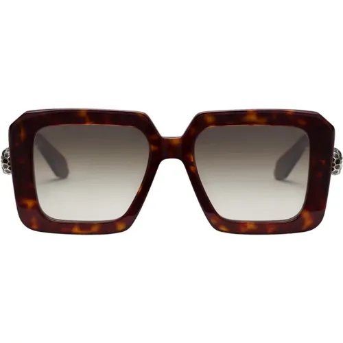 Serpenti Sunglasses Tortoise Gradient , female, Sizes: 52 MM - Bvlgari - Modalova