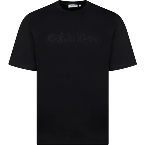 Logo T-shirt Crew Neck Short Sleeves , male, Sizes: S - Calvin Klein - Modalova