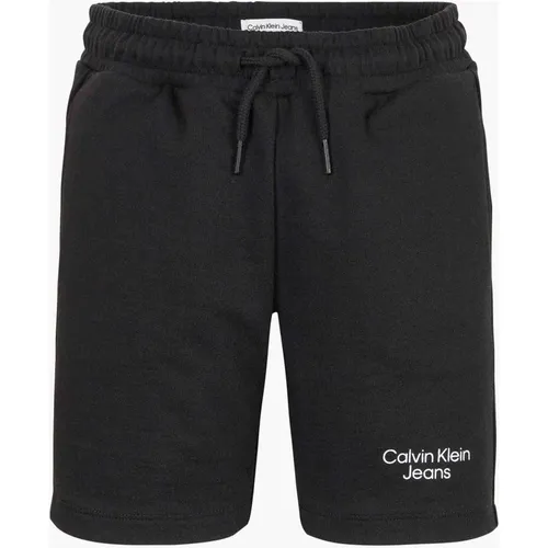 Schwarze Shorts mit Verstellbarem Bund - Calvin Klein - Modalova