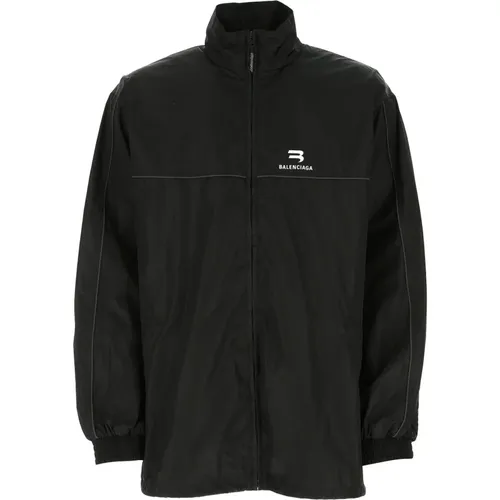 Plain Logo Windbreaker Jacket , male, Sizes: XS - Balenciaga - Modalova