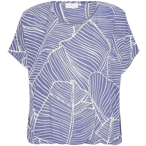 Bedrucktes Top & T-Shirt Indigo /Turtledove Leaf , Damen, Größe: L - Kaffe - Modalova