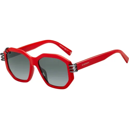 Rote und Graue Ombre Sonnenbrille für Herren , Herren, Größe: 54 MM - Givenchy - Modalova