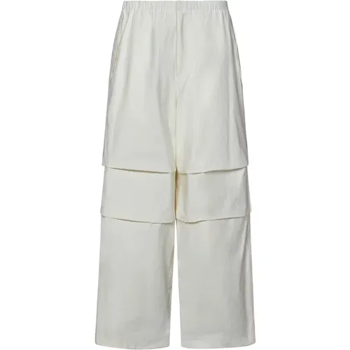 Cotton Trousers with Adjustable Waist , male, Sizes: S, L - Jil Sander - Modalova