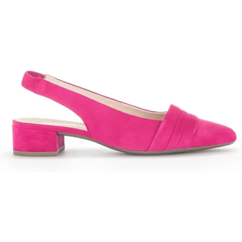 Rosa Wildleder Slingback Pumps , Damen, Größe: 38 EU - Gabor - Modalova