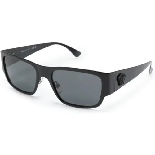Schwarze Sonnenbrille mit Original-Etui,Silberne Sonnenbrille mit Originalzubehör - Versace - Modalova