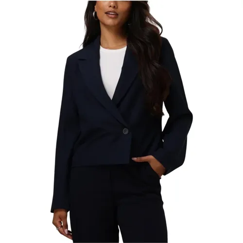 Kurzer Navy-Blazer , Damen, Größe: M - Y.A.S - Modalova