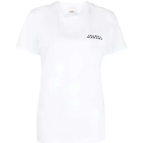 Cotton logo-print T-shirt , female, Sizes: M - Isabel marant - Modalova