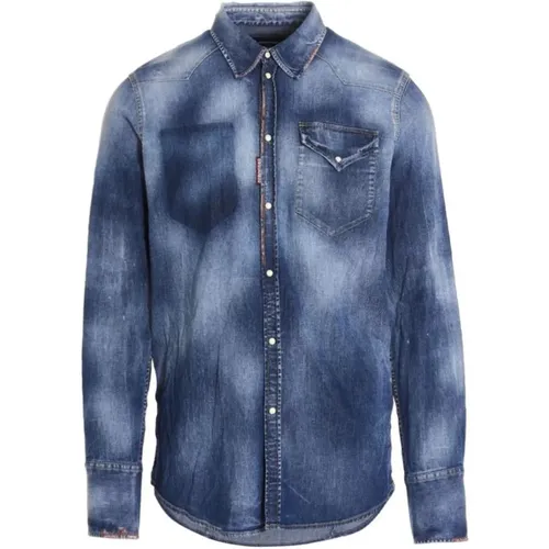 Denim Western Shirt , male, Sizes: L, M - Dsquared2 - Modalova