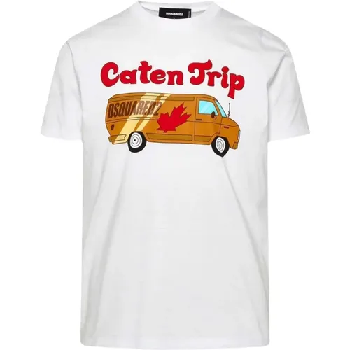 T-Shirt mit Grafischem Print Caten Trip - Dsquared2 - Modalova