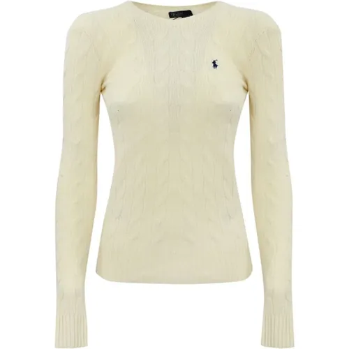 Weiße Strickpullover mit Logo , Damen, Größe: XL - Ralph Lauren - Modalova