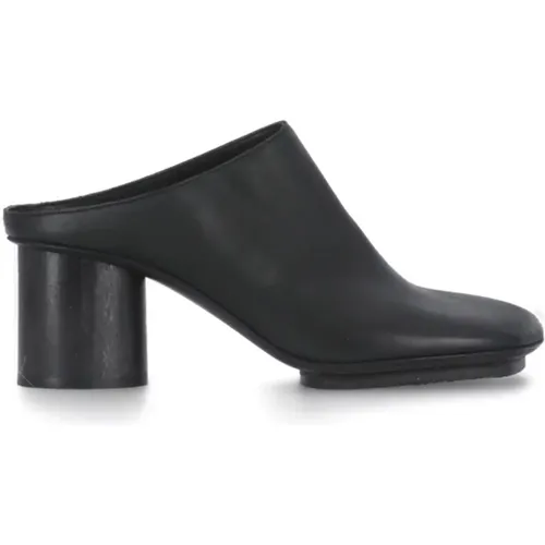 Leather Sandals Round Toe Heel , female, Sizes: 6 UK, 7 UK, 5 UK, 3 UK, 4 UK - UMA Wang - Modalova