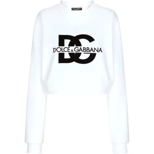 Optical Crewneck Sweatshirt , female, Sizes: XS, S, M - Dolce & Gabbana - Modalova