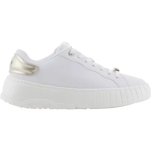 Weiße Sneakers mit Schwarzen Details , Damen, Größe: 38 EU - Armani Exchange - Modalova