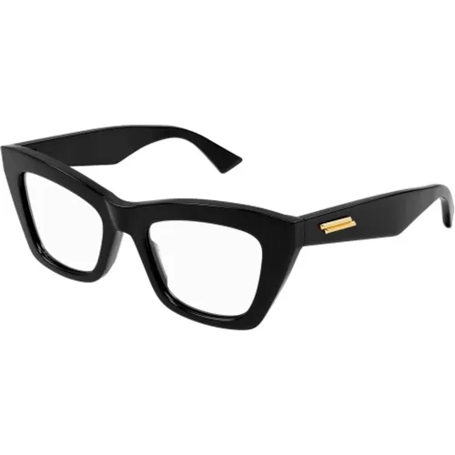 Mutige Cat-Eye Optische Brille in Schwarz - Bottega Veneta - Modalova