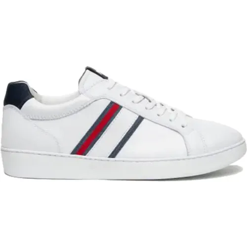 White Blue Leather Sneakers , male, Sizes: 6 UK - Nerogiardini - Modalova