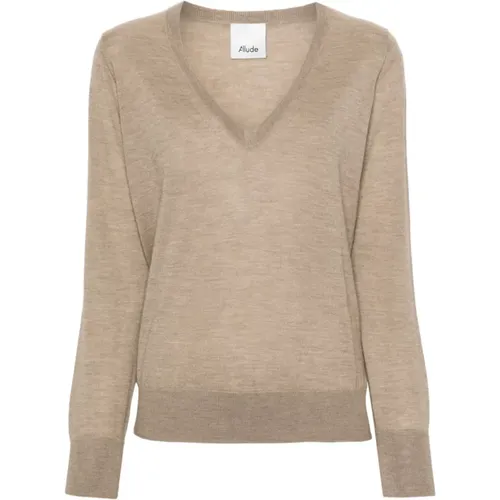 V-Sweater in Classic Style , female, Sizes: L, M, S - allude - Modalova