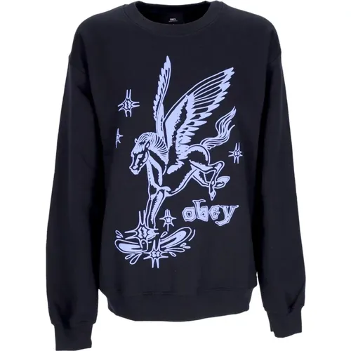 Vintage Crewneck Sweatshirt Pegasus Old School , Herren, Größe: L - Obey - Modalova