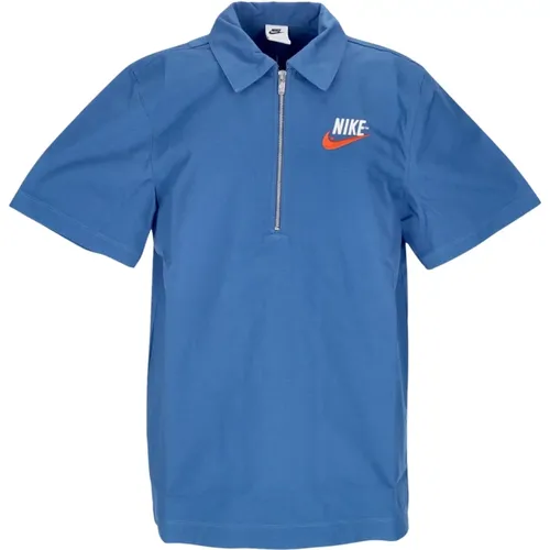 Blaues Polo Sportbekleidung Overshirt Trend , Herren, Größe: XS - Nike - Modalova