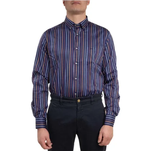 Gestreiftes Baumwollhemd mit Button-Down-Kragen , Herren, Größe: 5XL - PAUL & SHARK - Modalova