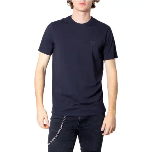 Round Neck Mens T-shirt , male, Sizes: XL, M, L, S, 2XL - Armani Exchange - Modalova