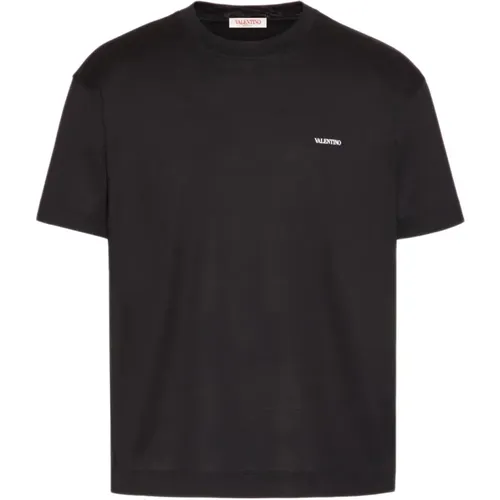 Schwarzes Baumwoll-T-Shirt mit Valentino-Print , Herren, Größe: L - Valentino Garavani - Modalova