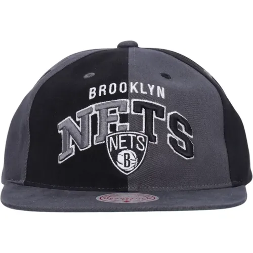 Brooklyn Nets Pinwheel Cap Grau/Schwarz - Mitchell & Ness - Modalova