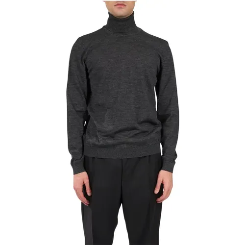 Gerippter Wollrollkragen-Slim-Fit-Pullover , Herren, Größe: 2XL - Hugo Boss - Modalova