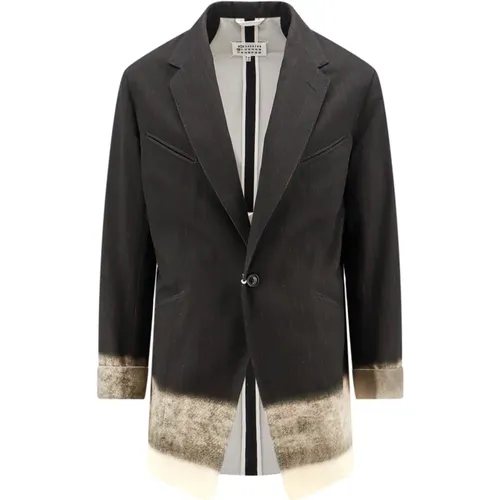 Cotton Blazer with Contrasting Detail , male, Sizes: M - Maison Margiela - Modalova