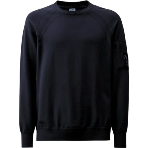 Merinowolle Rundhals Strickpullover , Herren, Größe: XL - C.P. Company - Modalova