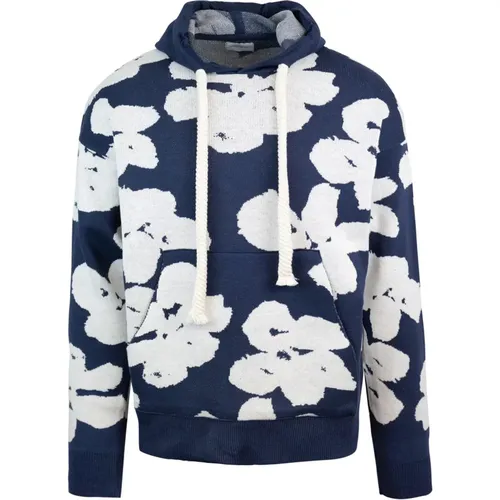 Floral Jacquard Hoodie Sweater , male, Sizes: L, M, XL - Family First - Modalova
