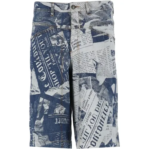 Shorts Blue , male, Sizes: W32, W33 - Versace Jeans Couture - Modalova