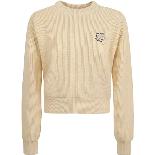 Mutiger Fuchskopf Patch Pullover - Maison Kitsuné - Modalova