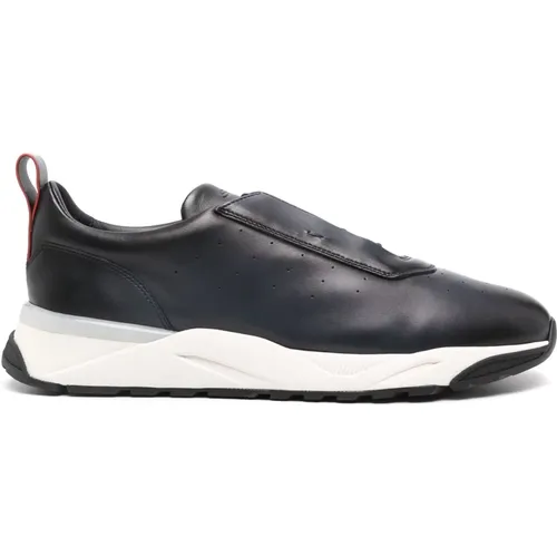 Leather Sneakers with Rubber Sole , male, Sizes: 7 1/2 UK, 9 UK, 8 UK, 10 UK - Santoni - Modalova