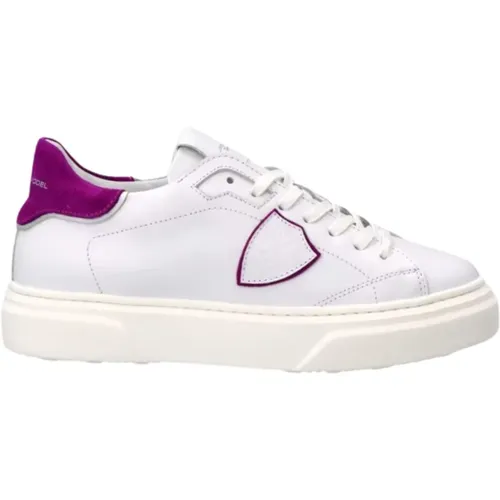 Weiße flache Schuhe mit silbernen Details - Philippe Model - Modalova